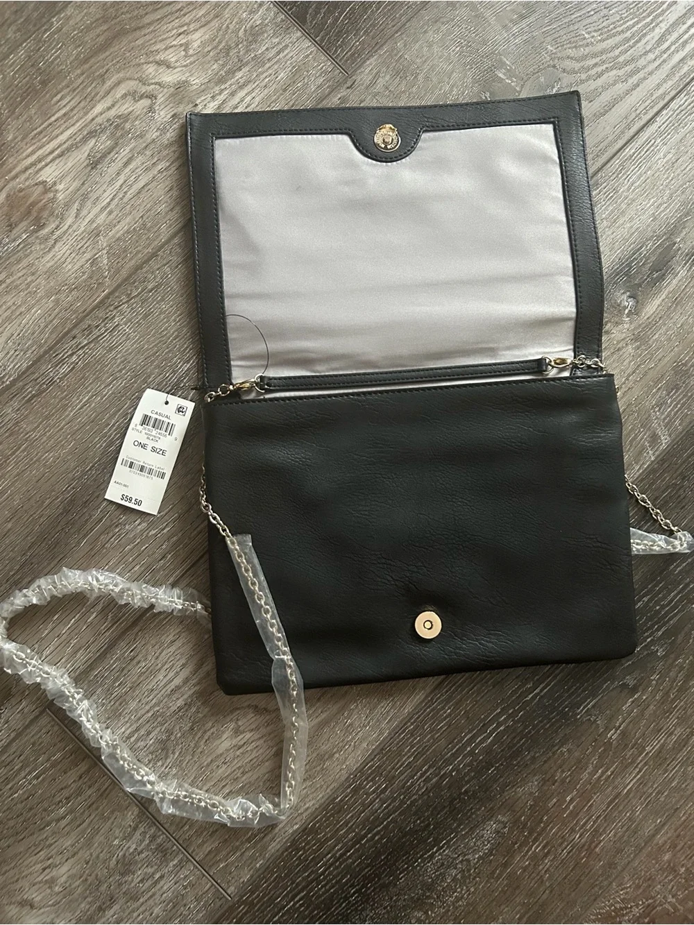 Black Studded Chain Shoulder Bag - Women's Fashion Clutch